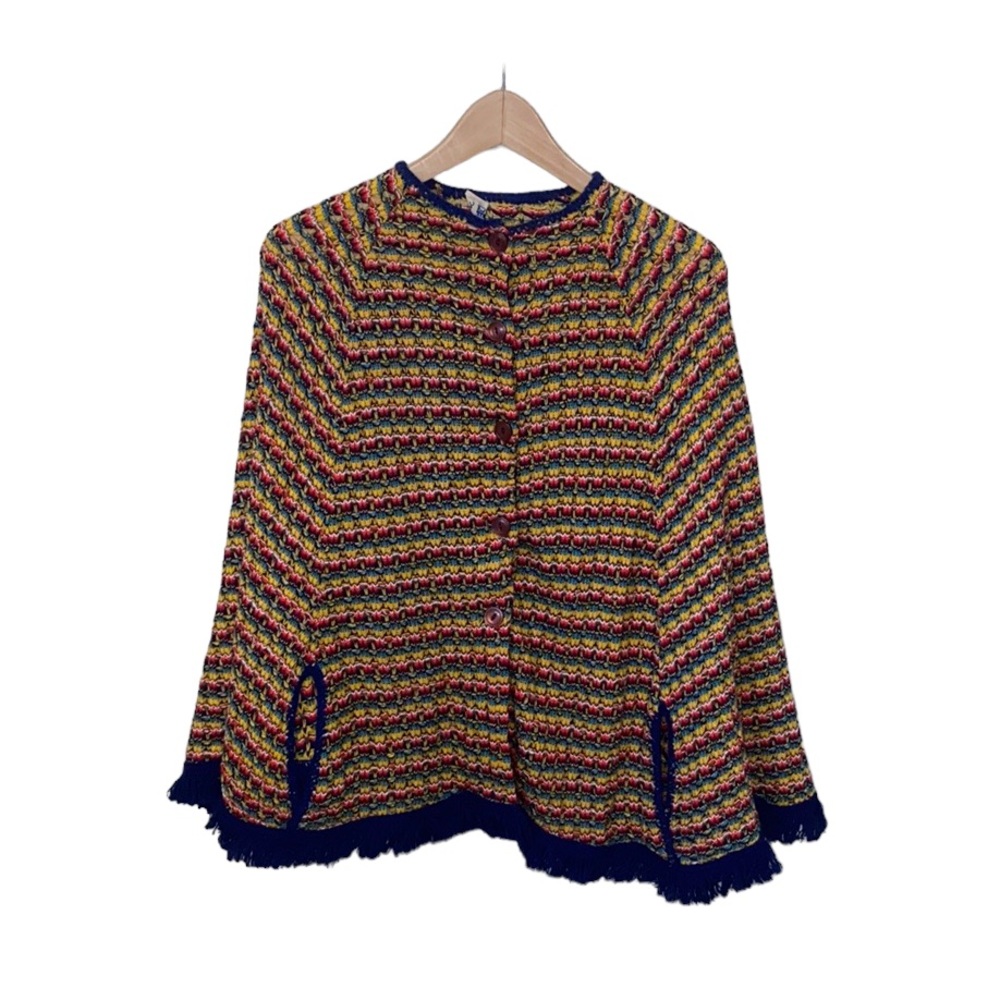 MOVING SALE‼️ Vintage Orlon Knitted Button Down Poncho Shawl Cape Wrap